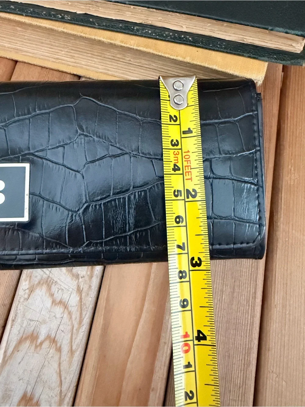 Buxton Black Croc Embossed Clutch Wallet Card Organizer, Vintage Style